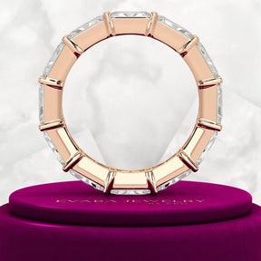 6 Carat East West Radiant Cut Diamond Stacking Wedding Band - Evara Jewelry LLC