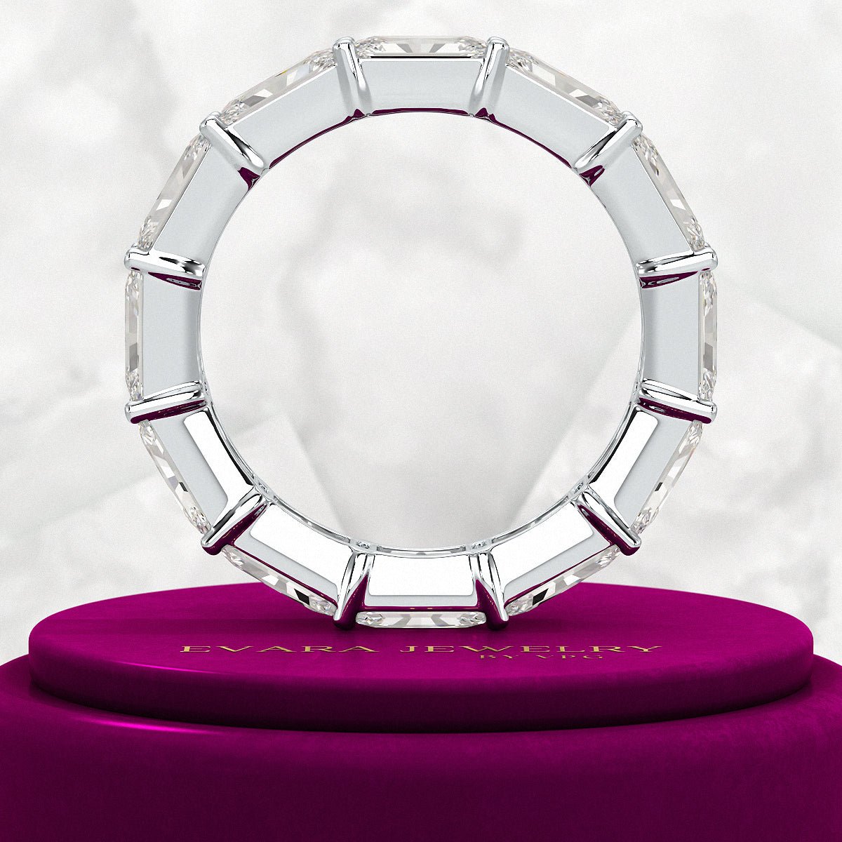 6 Carat East West Radiant Cut Diamond Stacking Wedding Band - Evara Jewelry LLC