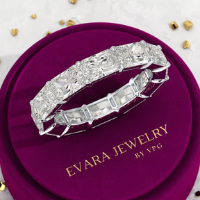 6 Carat East West Radiant Cut Diamond Stacking Wedding Band - Evara Jewelry LLC