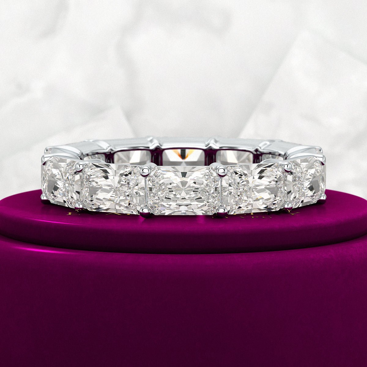 6 Carat East West Radiant Cut Diamond Stacking Wedding Band - Evara Jewelry LLC