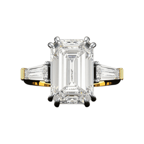 6 Carat Emerald Cut Diamond Engagement Ring - Evara Jewelry LLC