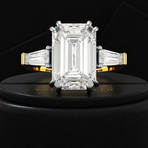 6 Carat Emerald Cut Diamond Engagement Ring - Evara Jewelry LLC