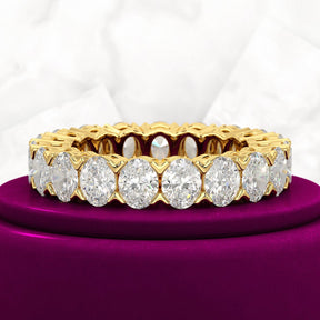 6 Carat Oval Cut Lab Grown Diamond Wedding Eternity Band - Evara Jewelry LLC