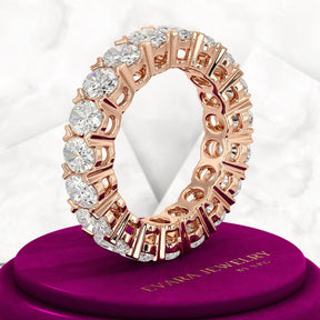 6 Carat Oval Cut Lab Grown Diamond Wedding Eternity Band - Evara Jewelry LLC