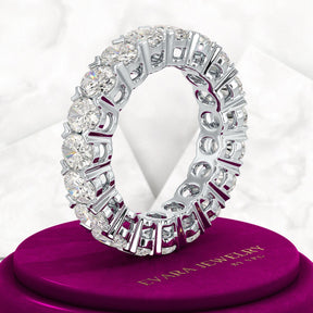 6 Carat Oval Cut Lab Grown Diamond Wedding Eternity Band - Evara Jewelry LLC