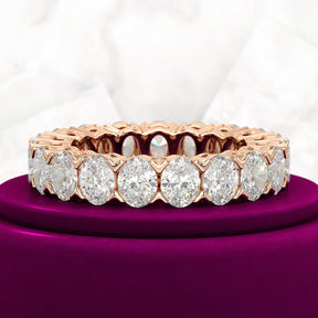 6 Carat Oval Cut Lab Grown Diamond Wedding Eternity Band - Evara Jewelry LLC