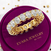 6 Carat Oval Cut Lab Grown Diamond Wedding Eternity Band - Evara Jewelry LLC