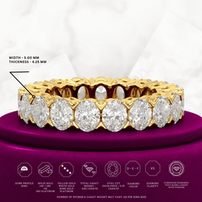 6 Carat Oval Cut Lab Grown Diamond Wedding Eternity Band - Evara Jewelry LLC