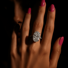 6 Carat Oval Diamond Engagement Ring - Evara Jewelry LLC