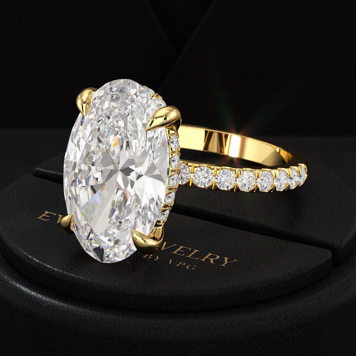 6 Carat Oval Diamond Engagement Ring - Evara Jewelry LLC
