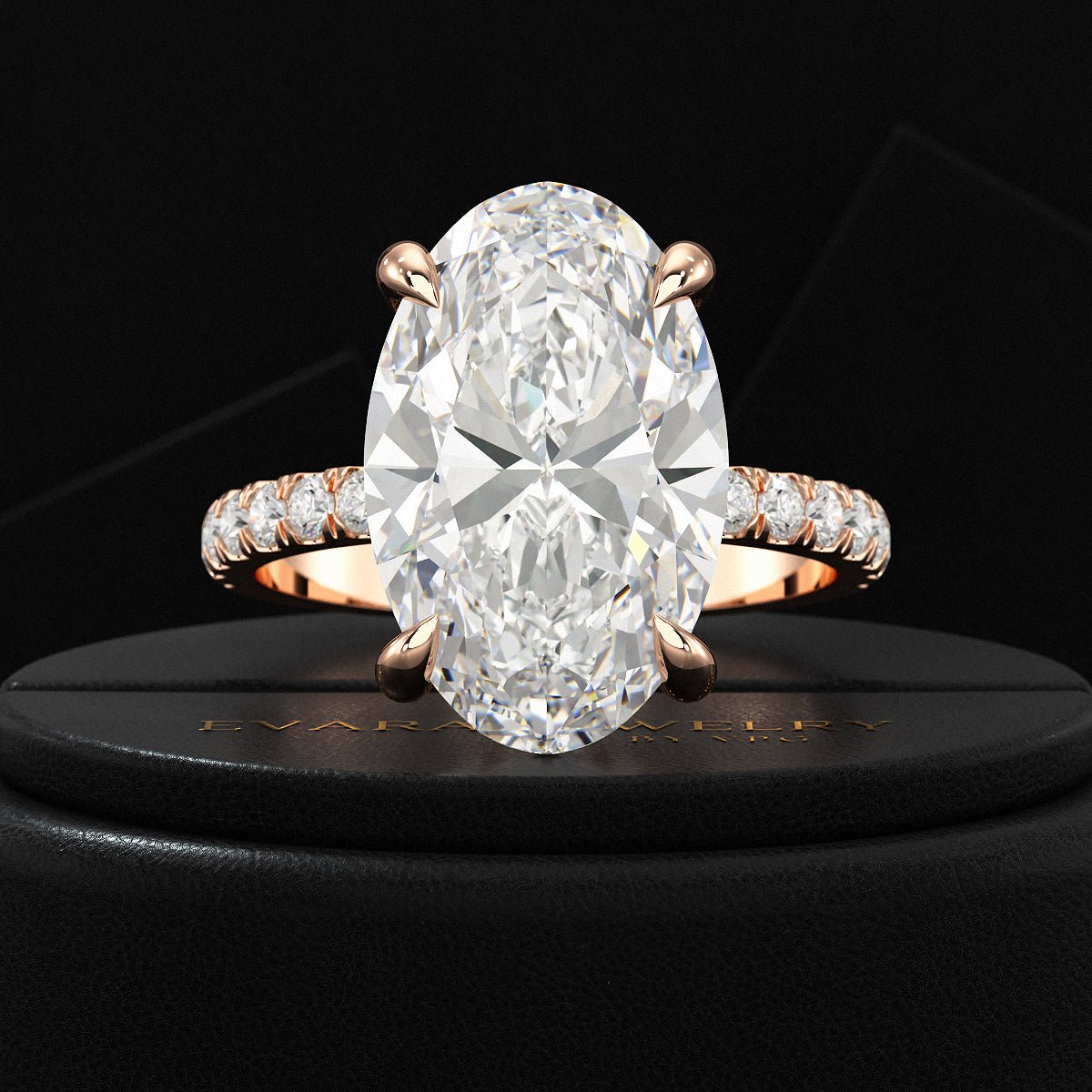 6 Carat Oval Diamond Engagement Ring - Evara Jewelry LLC