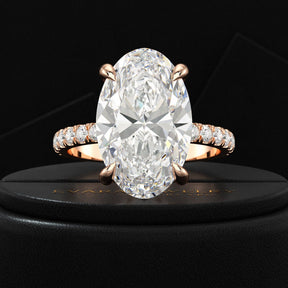 6 Carat Oval Diamond Engagement Ring - Evara Jewelry LLC
