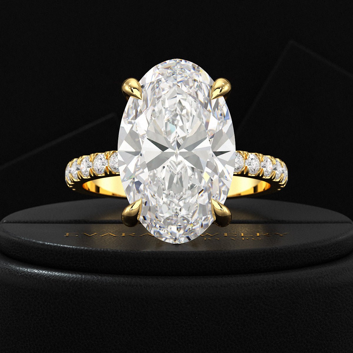6 Carat Oval Diamond Engagement Ring - Evara Jewelry LLC