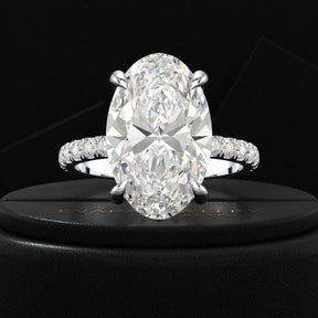 6 Carat Oval Diamond Engagement Ring - Evara Jewelry LLC