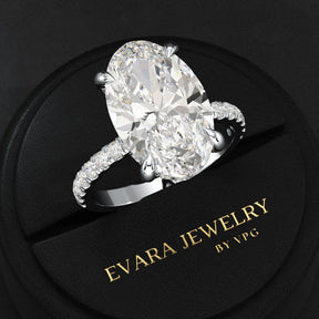 6 Carat Oval Diamond Engagement Ring - Evara Jewelry LLC