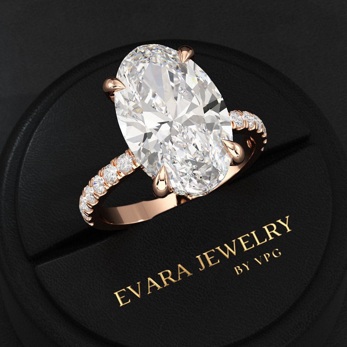6 Carat Oval Diamond Engagement Ring - Evara Jewelry LLC