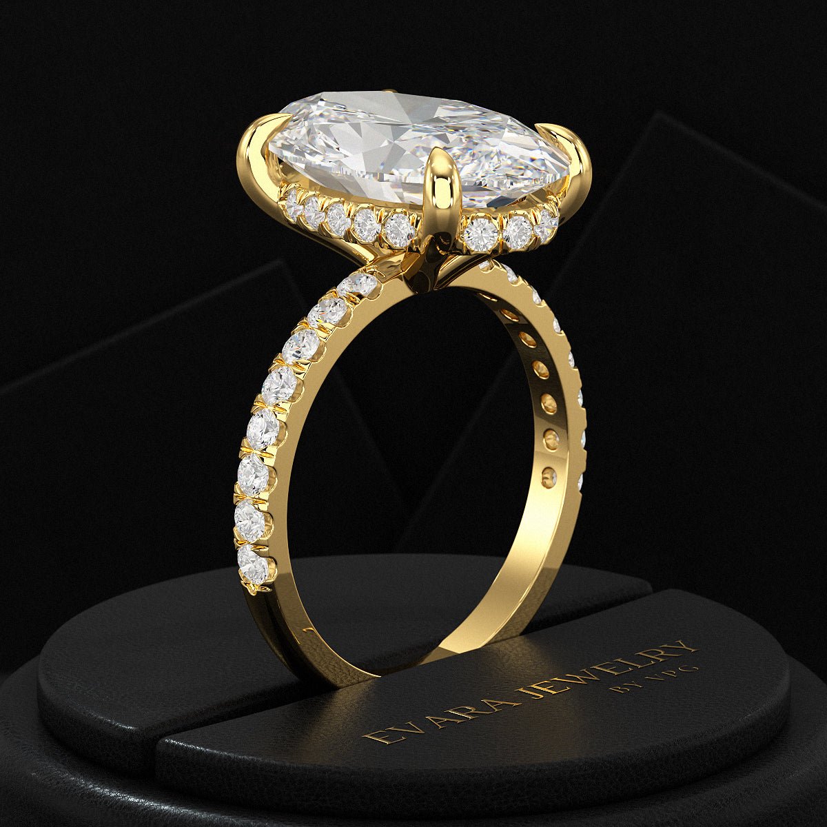 6 Carat Oval Diamond Engagement Ring - Evara Jewelry LLC