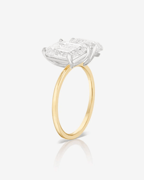 6 Carat Two Tone Pear & Emerald Toi Et Moi Engagement Ring - Evara Jewelry LLC