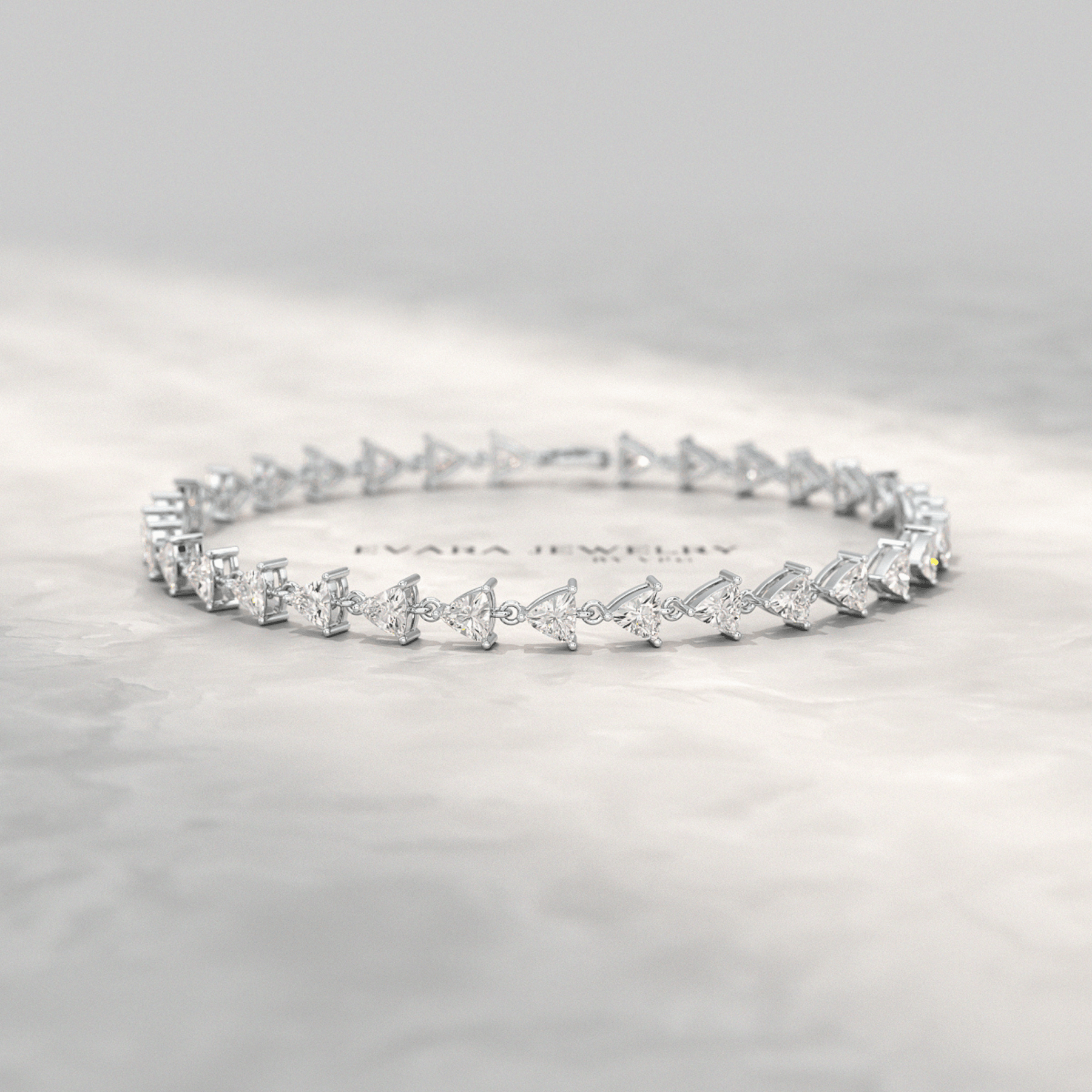 6.40 Carats Trilliant Cut Lab Grown Diamond Bracelet - Evara Jewelry LLC