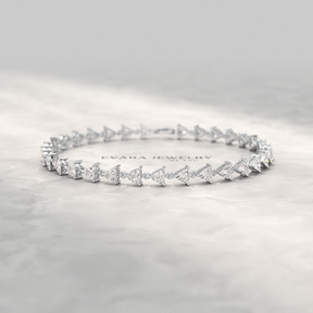 6.40 Carats Trilliant Cut Lab Grown Diamond Bracelet - Evara Jewelry LLC