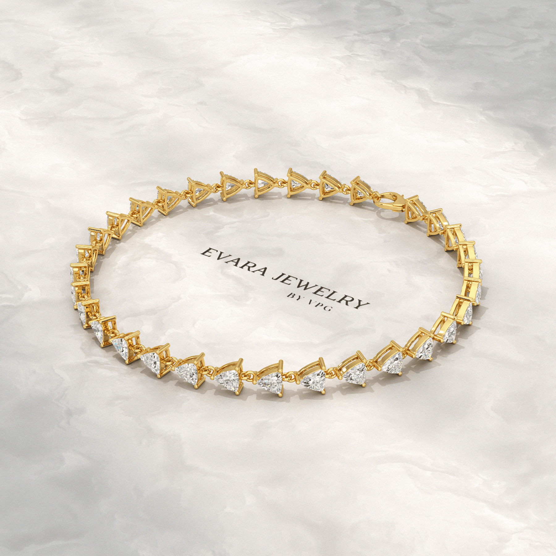 6.40 Carats Trilliant Cut Lab Grown Diamond Bracelet - Evara Jewelry LLC