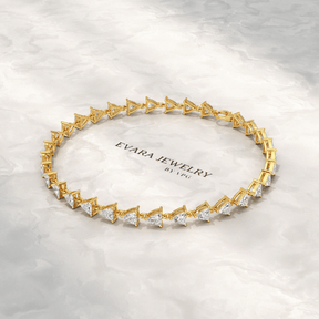 6.40 Carats Trilliant Cut Lab Grown Diamond Bracelet - Evara Jewelry LLC