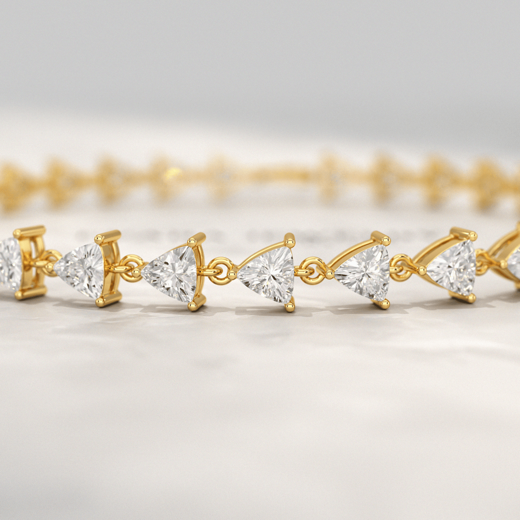 6.40 Carats Trilliant Cut Lab Grown Diamond Bracelet - Evara Jewelry LLC