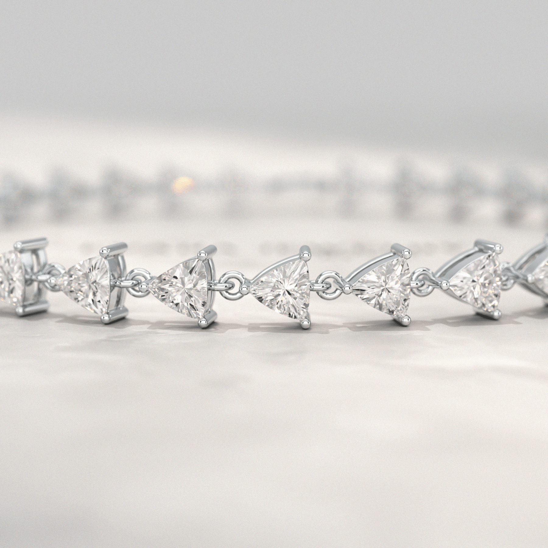 6.40 Carats Trilliant Cut Lab Grown Diamond Bracelet - Evara Jewelry LLC