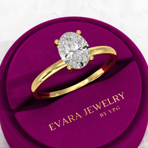 1 Carat Oval Diamond Minimalist Engagement Ring