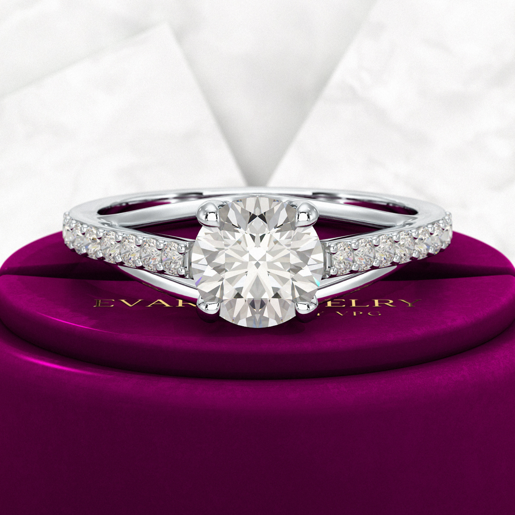 1.25 Carat Round Cut Diamond Engagement Ring