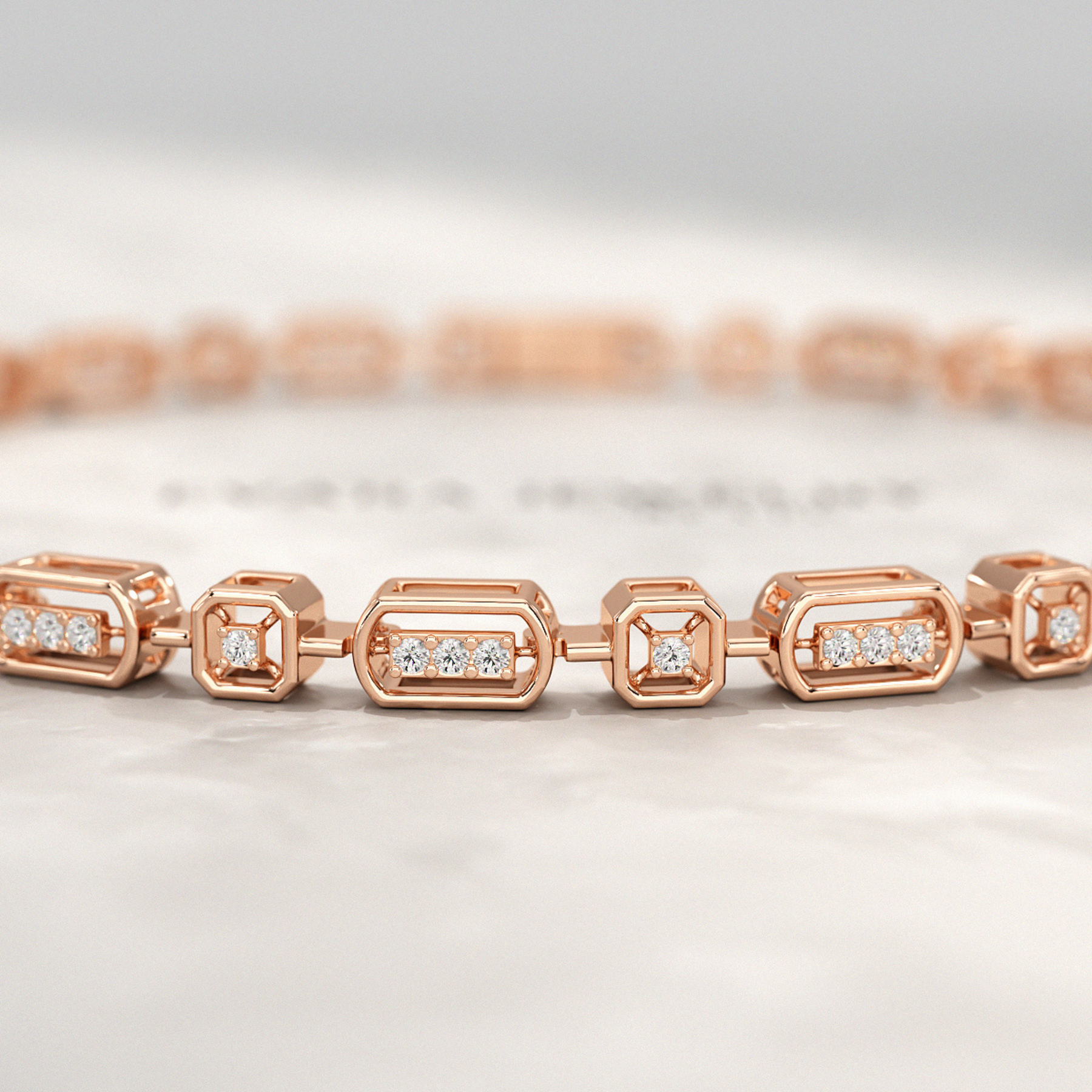 Modern Diamond Tennis Bracelet with Lab Grown Diamond