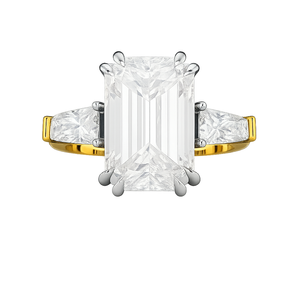 6 Carat Emerald Cut Diamond Engagement Ring