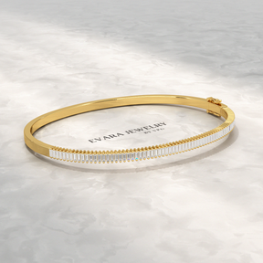 1.35 Carats Diamond Baguette Bangle Bracelet