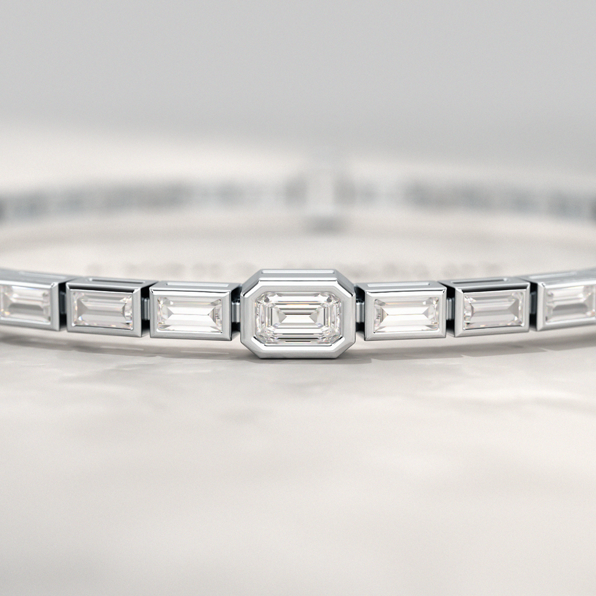 2 Carat Emerald Cut Diamond Tennis Bracelet with Lab Grown Diamonds