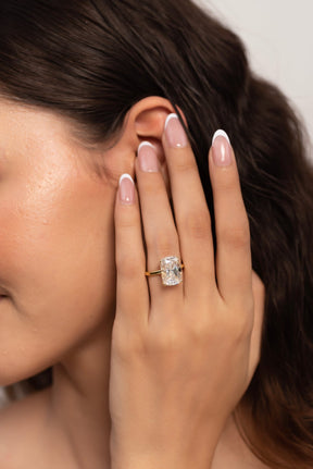 7 Carat Elongated Cushion Cut Diamond Anniversary Ring - Evara Jewelry LLC