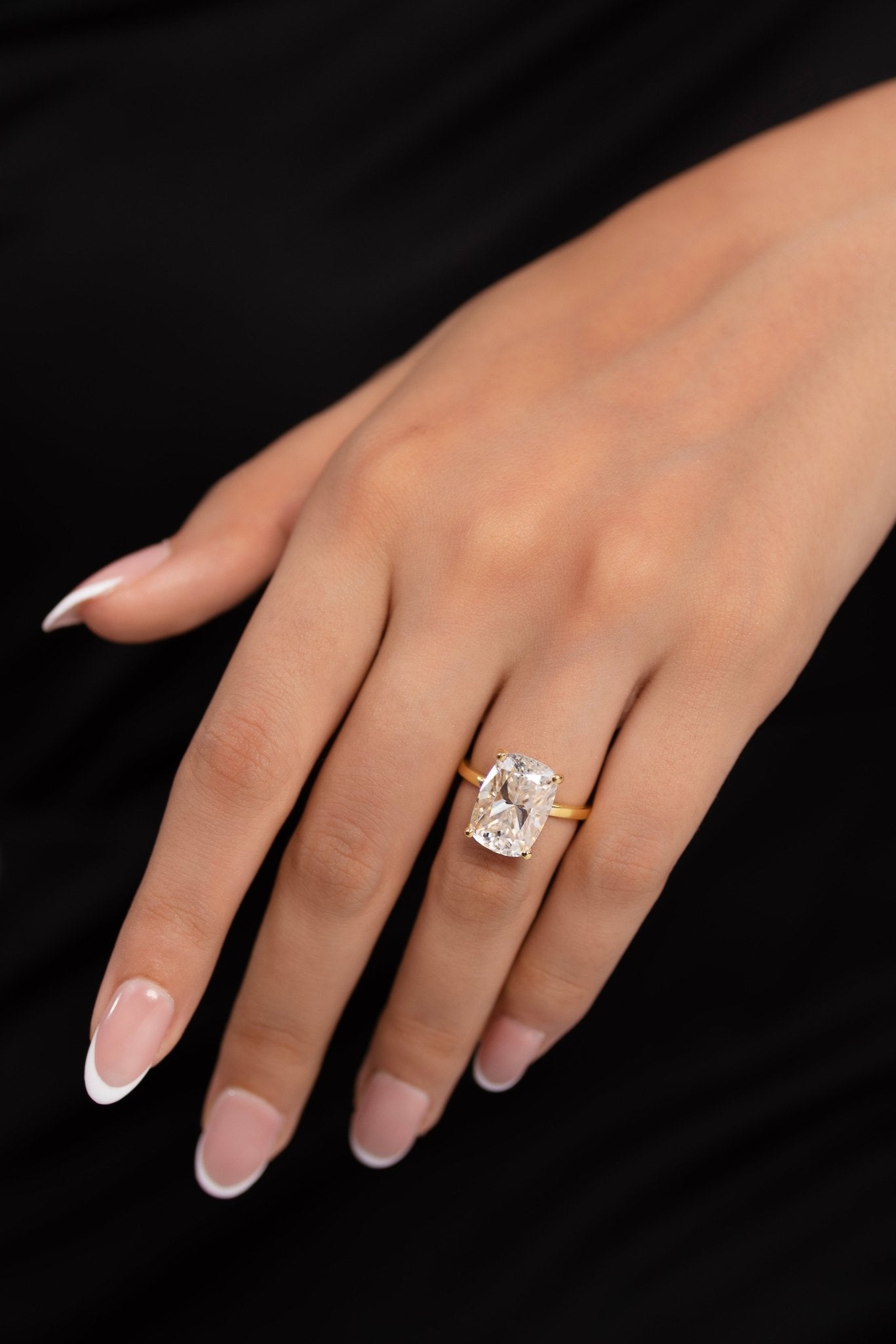7 Carat Elongated Cushion Cut Diamond Anniversary Ring - Evara Jewelry LLC