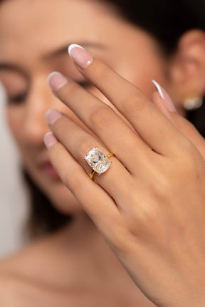 7 Carat Elongated Cushion Cut Diamond Anniversary Ring - Evara Jewelry LLC