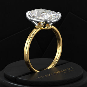 7 Carat Elongated Cushion Cut Diamond Engagement Ring - Evara Jewelry LLC