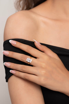 7 Carat Emerald Cut Diamond Solitaire Engagement Ring - Evara Jewelry LLC