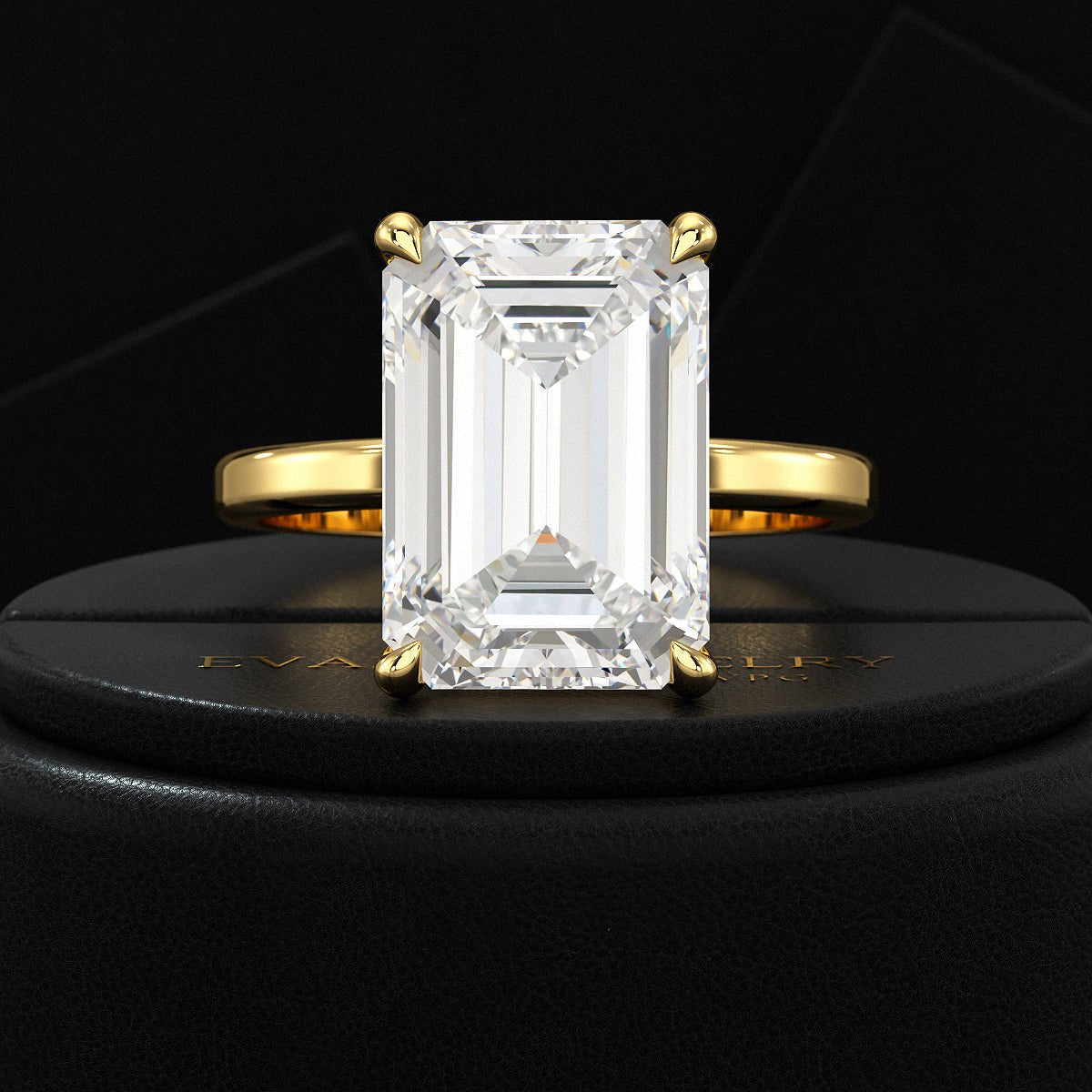 7 Carat Emerald Cut Diamond Solitaire Engagement Ring - Evara Jewelry LLC