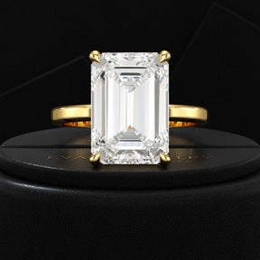 7 Carat Emerald Cut Diamond Solitaire Engagement Ring - Evara Jewelry LLC