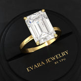 7 Carat Emerald Cut Diamond Solitaire Engagement Ring - Evara Jewelry LLC