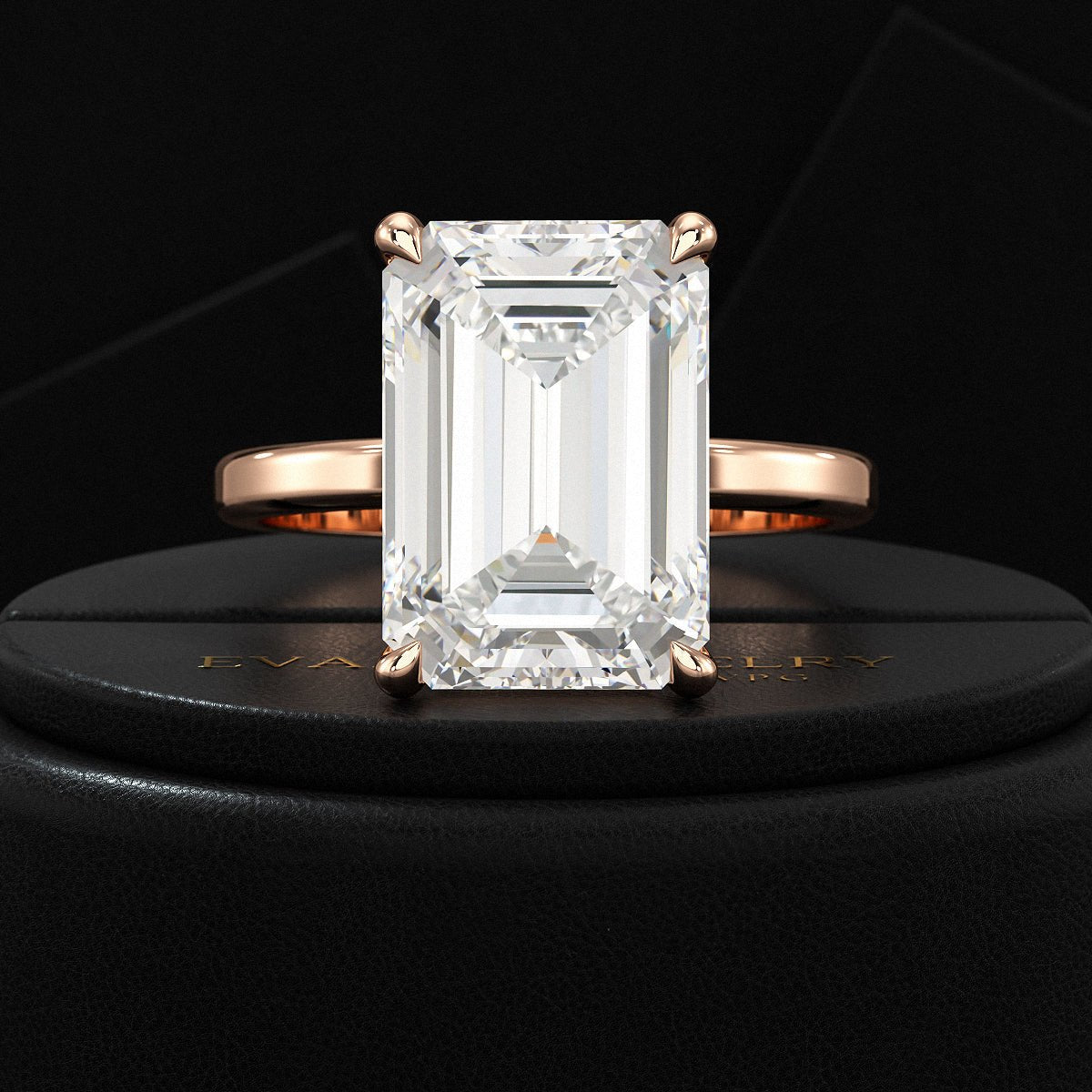 7 Carat Emerald Cut Diamond Solitaire Engagement Ring - Evara Jewelry LLC