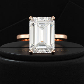 7 Carat Emerald Cut Diamond Solitaire Engagement Ring - Evara Jewelry LLC