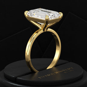 7 Carat Emerald Cut Diamond Solitaire Engagement Ring - Evara Jewelry LLC