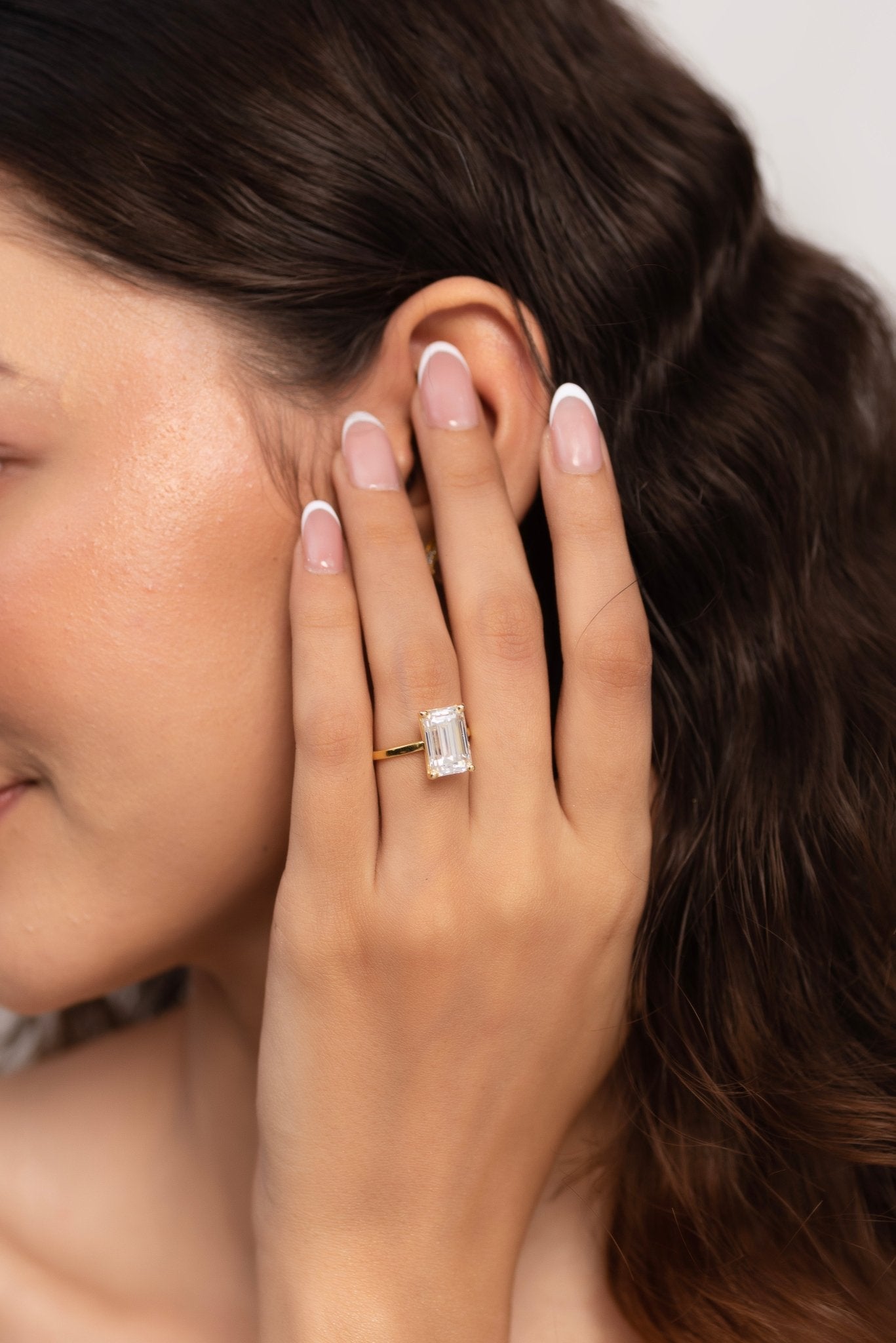 7 Carat Emerald Cut Diamond Solitaire Engagement Ring - Evara Jewelry LLC