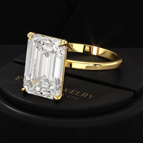 7 Carat Emerald Cut Diamond Solitaire Engagement Ring - Evara Jewelry LLC