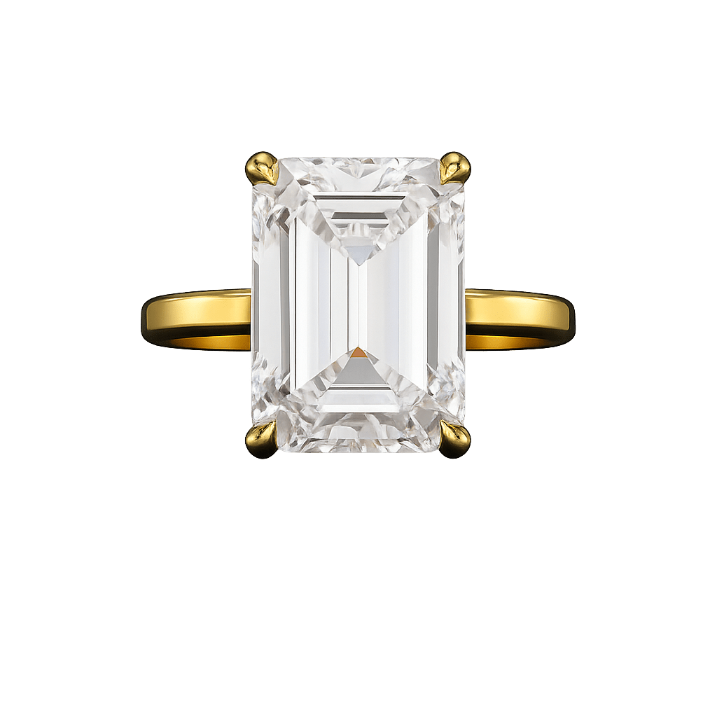 7 Carat Emerald Cut Diamond Solitaire Engagement Ring - Evara Jewelry LLC