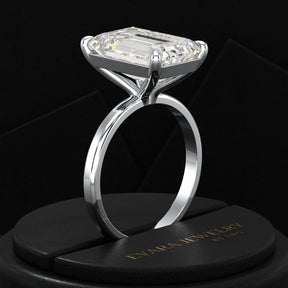 7 Carat Emerald Cut Diamond Solitaire Engagement Ring - Evara Jewelry LLC