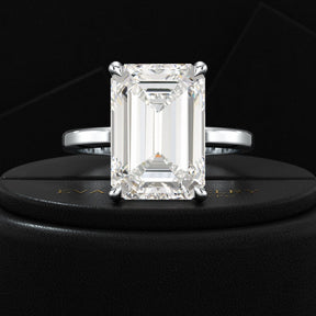 7 Carat Emerald Cut Diamond Solitaire Engagement Ring - Evara Jewelry LLC